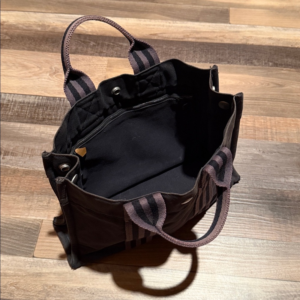 HERMÈS Tote Fourre Tout Toile PM Gray Canvas Authentic - Picture 12 of 12